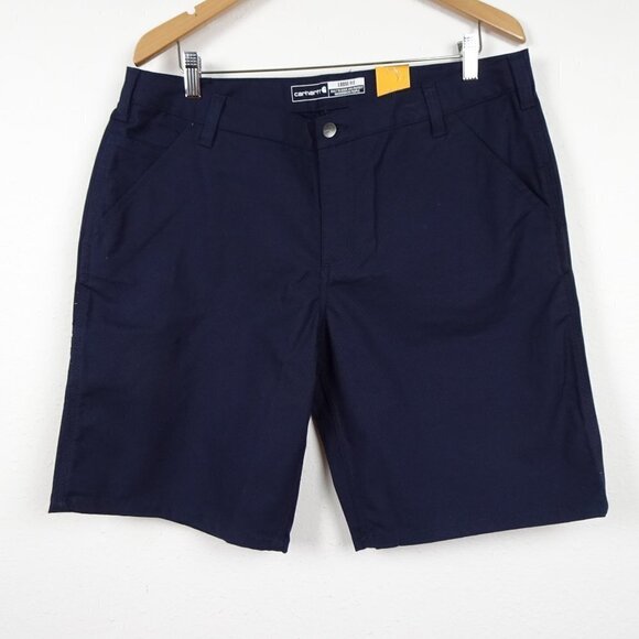 Carhartt Loose Fit Shorts Women's Size 16 Blue Canvas Rugged Work Uniform - Picture 2 of 12